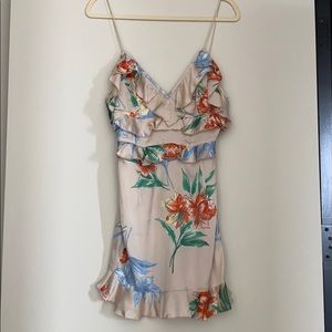 Floral silk slip dress